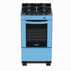 Fogao a Gas 4 Bocas Venax Delplus Vitreo BL Azul, Bivolt