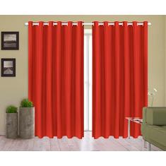 Cortina Corta Luz 2,80m X 2,50m 100% Blackout PVC Vermelho Para Sala Ou Quarto Para Varão Simples