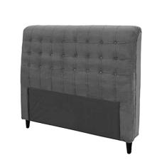 Cabeceira Queen Estofada Dama Simbal Cinza Escuro