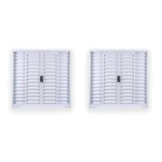 Kit com 2 Janelas de Aço Veneziana de Correr 100x100cm 4 Folhas com Grade Minas Sul MGM Branco