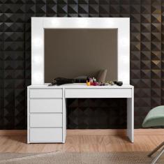 Camarim Anne 4 Gavetas Mavaular, Branco Acetinado