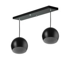 Lustre Pendente Bola Duplo Base Retangular Preto - MARRYLUZ