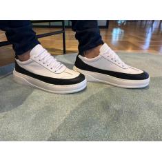 Tênis Masculino Casual 100% Couro Sapatênis Mácio Sola Confort - onix 