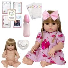 Boneca Estilo Reborn Princesa Loira 100% Vinil Lindos Itens - Cegonha 