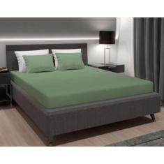 Jogo de Lençol Casal Padrão Liso 3 Peças Com Elástico 100% Algodão - D