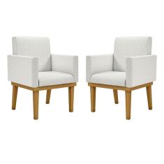 Kit 02 Cadeiras Escritório Reforçadas Recepção Luxo Bege