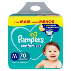 Fralda Pampers Confort Sec Tamanho M 70 Unidades Descartáveis