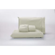 Jogo Lençol 400 Fios Ponto Palito Cama King 3Pçs Poliéster - Palha