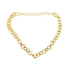 Pulseira Bracelete Feminino Elo Português Folheado A Ouro