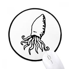 DIYthinker Tapete de mouse com ilustração de desenho animado vida marinha polvo desktop escritório tapete redondo para computador