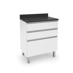 Armário para Cozinha 2 Gavetas 1 Gavetão Top Class Batrol Móveis Branco