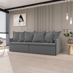 Sofá Retrátil e Reclinável 4 Lugares 260cm Dália Cabecasa Madeiramadeira Cinza