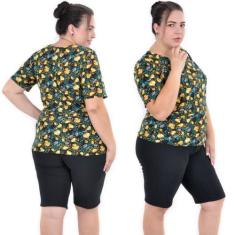 Kit 3 Blusas Feminina plus size liganete confortável estampa sortida -
