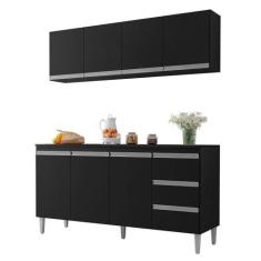 Kit de Cozinha Andréia Balcão 150cm com Tampo MDP e Aéreo - AJL Móveis