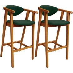 Kit 02 Banquetas Alta Cozinha Bancada Bar Sala de Jantar Fixa Cecília 