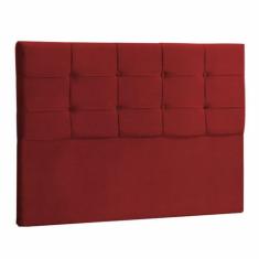 Cabeceira Casal  Jordania 140 CM Suede Vermelho - D A Decor