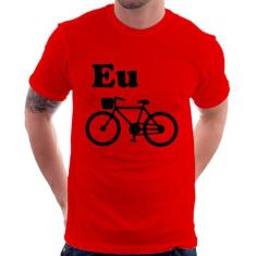 Camiseta Eu Amo Bicicleta - Foca na Moda, Vermelho, M