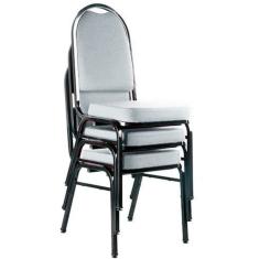 03 Cadeiras para Hotel e Auditório Linha Hotel Cinza