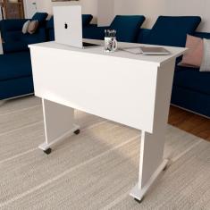 Mesa para Computador Scott Multiuso Dobrável com Rodízio Branco - Pnr Móveis