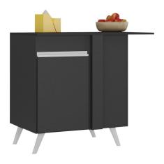 Balcão Cozinha De Canto 1 Porta Mp3743.898 Preto/branco