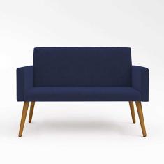 Sofá Namoradeira Pés Palito Sala, Quarto - Azul Marinho