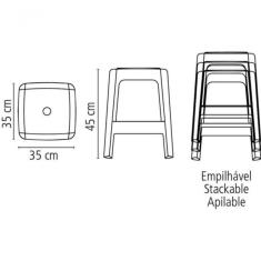 Banqueta Tramontina Icaraí Branco