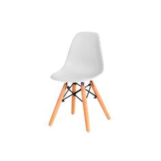 Cadeira Infantil Eames Polipropileno Base Madeira Florida Kids Fratini Móveis Branco
