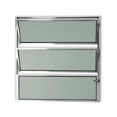 Janela Basculante de Alumínio 60x40cm com Vidro Boreal Anodizado Master Brimak Brilhante