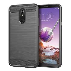 Capa para LG Stylo 5, capa de material de fibra de carbono, macia, antiderrapante, antiimpressões digitais, capa totalmente protetora para LG Stylo 5