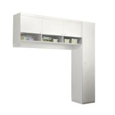 Guarda Roupa Infantil Eloisa 1 Porta Com Modulo Aéreo Branco Brilho - Phoenix Baby