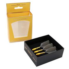 CUESOUL Eixo de dardos integrado ROST T19 e voos em forma de asa grande cinza 28 mm - diga adeus ao voo de dardos de queda