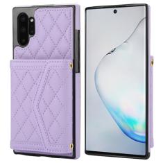 Asuwish Capa de celular para Samsung Galaxy Note 10 Plus Note10+ 5G Capa carteira celular com protetor de tela de vidro temperado com bloqueio de RFID, alça para cartão Note10 + Notas 10+ Ten Not S10