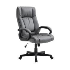 Cadeira de Escritório Presidente Giratória Estofada Altura Regulável Office Baza Rivatti Cinza