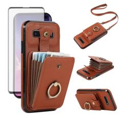 Asuwish Capa de celular para Samsung Galaxy S10 carteira com protetor de tela de vidro temperado e alça transversal anel suporte RFID suporte para cartão de crédito S 10 Edge 10S GS10 X10 mulheres