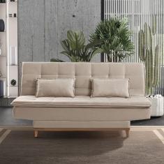 Sofá Cama 3 Lugares 192Cm Luna Estofart Marfim
