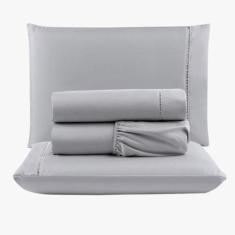 Jogo Lençol Peletizado 400 Fios Queen 4 Peças Barato Casa - Casa Show 