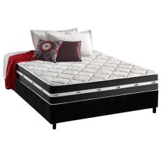 Conjunto Box Casal: Colchão Molas Anjos Superlastic Classic + Base Crc Suede Black(138x188)