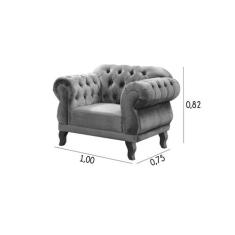 Kit 2 Poltronas Chesterfield Elisabeth Capitonê SALA/RECEPÇÃO/BARBEARI