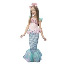 Fantasia Carnaval Sereia Infantil Rosa com Cauda e Tiara Top