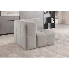 Módulo Sofá Box 3 Lugares Bouclé Cinza