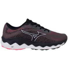 Tênis Mizuno Wave Way 4 Feminino Cinza Escuro e Rosa