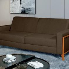 Sofá Living 196cm Veludo com Molas e Pés em Madeira Tokio - DECOR LAR