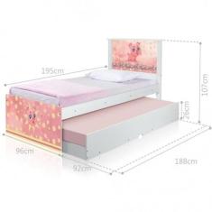 Cama Bicama Juvenil Adesivada Pig com Colchões - CasaH