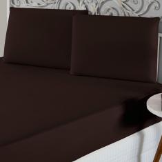 Jogo De Lençol King Malha 100% Algodão 3 Peças Cor Tabaco