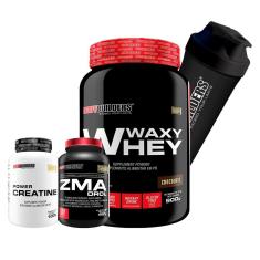 Kit Waxy Whey 900g + ZMA Elements 100 caps + Creatina 100g + Coqueteleira Bodybuilders-Unissex