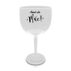 Taça Gin Branca Acrílico Personalizada para Dia das Mães - Amor de Mãe