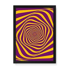 Arte Maníacos Quadro Decorativo Ondas Espiral - 23x16,25cm (Moldura caixa em laca preta)