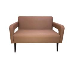 Namoradeira Santorini Em Tecido Sintético Ideal Para Escritório - Cappuccino - Cor: Marrom