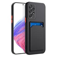 Capa para Samsung Galaxy A53, capa A53 5G com compartimento minimalista para cartão de crédito TPU macio TPU silicone resistente a arranhões fina slot para cartão capa protetora para Samsung A53