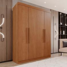 Guarda-roupa 4 Portas 3 Gavetas New Malibu Espresso Móveis Cinamomo